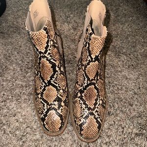 Vince Camuto snakeskin booties